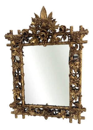 Carved and Gilded Wooden Mirror, 19th Century