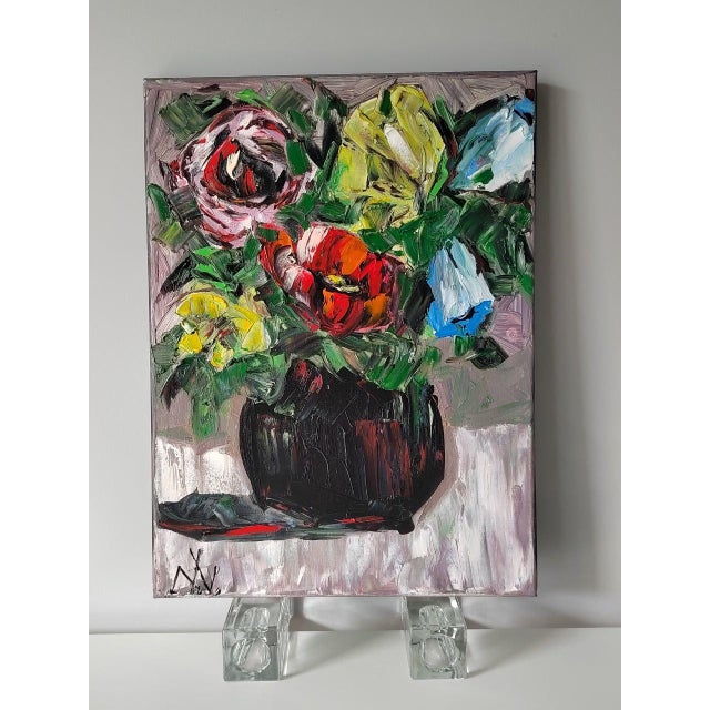 This original artwork is hand-painted in oil on canvas using an expressive impasto technique. Created with a palette knife...