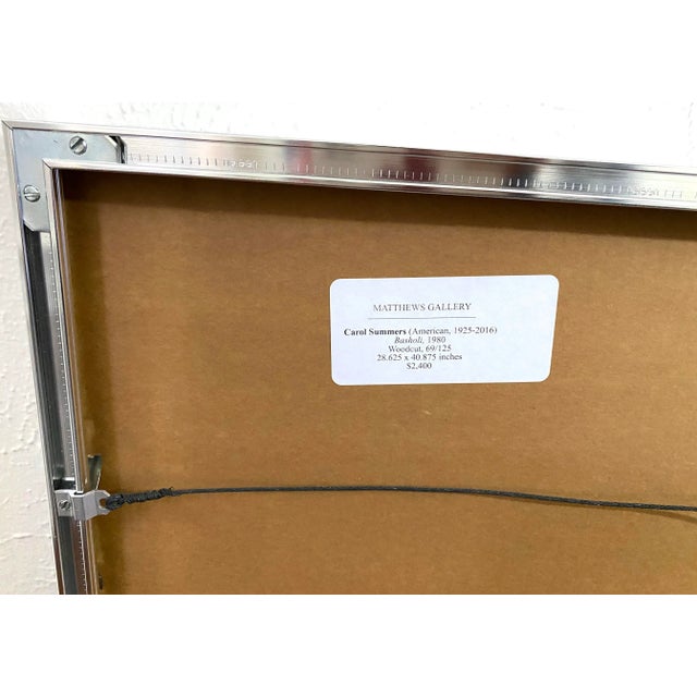 Original Carol Summers "Basholi" Original Abstract Woodcut Print Signed, Framed For Sale - Image 12 of 13