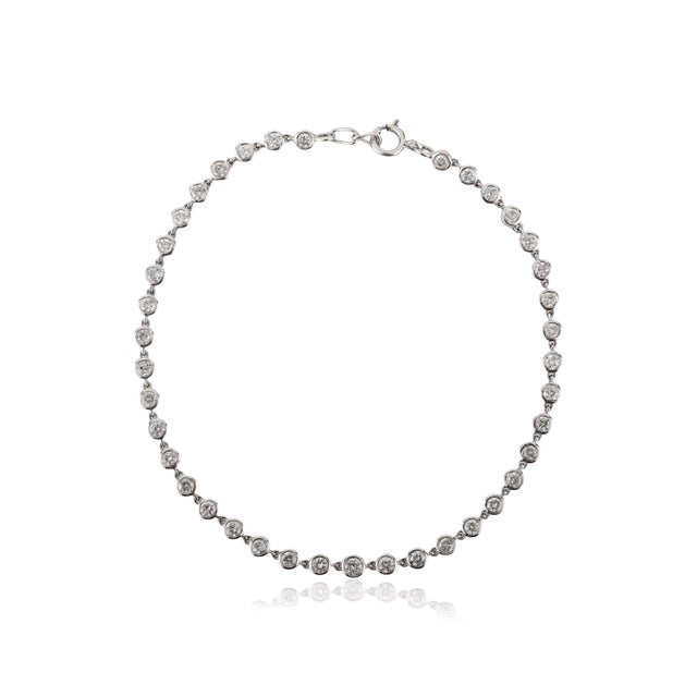 Not Yet Made - Made To Order VRJewels Contemporary 3.63 Ct Round Cut Diamond Tennis Bracelet 14k White Gold For Sale - Image 5 of 13