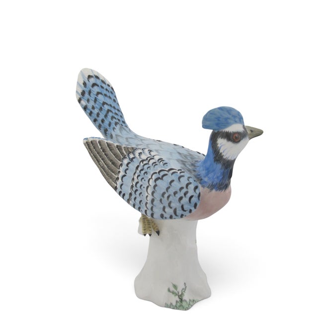 Staffordshire Hand Painted Porcelain Blue Jay Figurine Pair With Box For Sale - Image 17 of 18