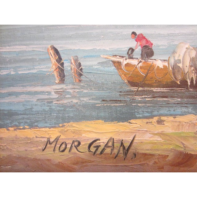 1950s Morgan Seascape Coast of Italy Impressionist Signed Painting, Framed For Sale In Los Angeles - Image 6 of 9
