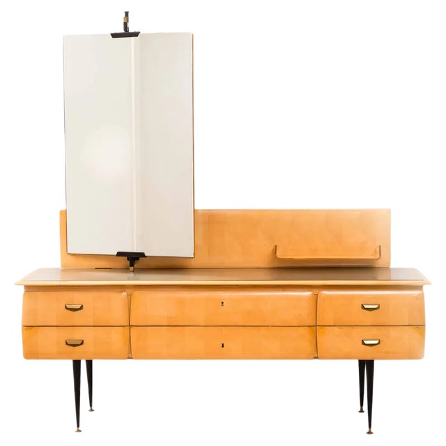 Italian Maple Wood Dressing Table, 1950s For Sale