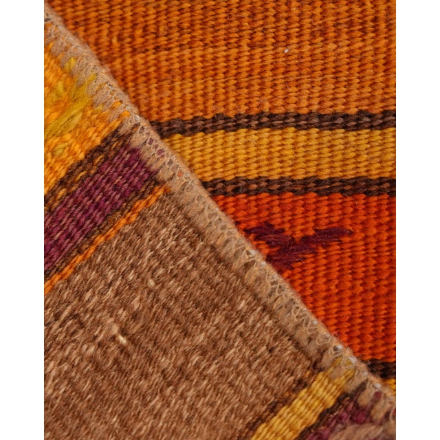 1970s Vintage Small Turkish Oushak Handmade Wool Kilim Orange Area Rug For Sale In San Francisco - Image 6 of 8
