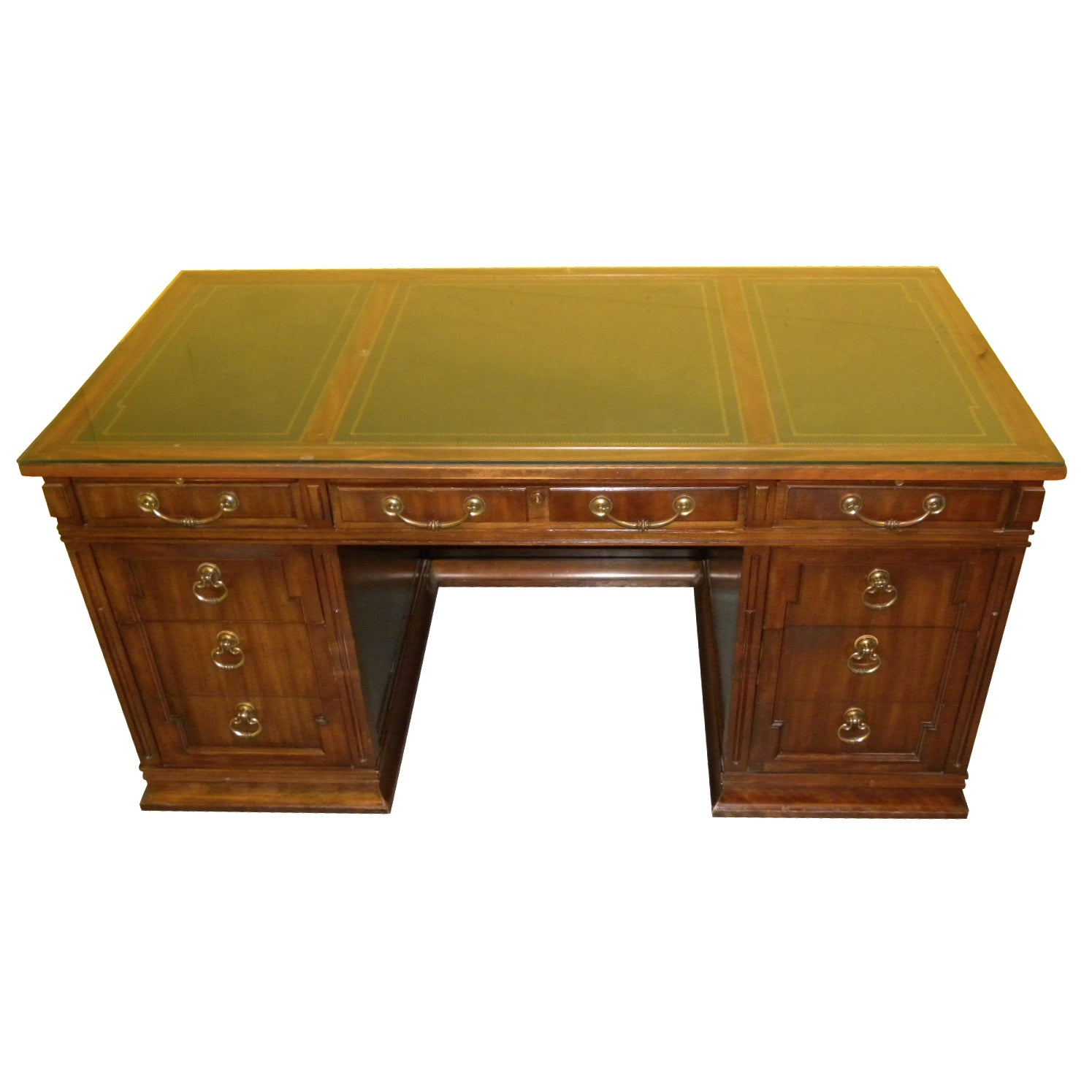 Leather Top Mahogany Desk By Sligh Furniture Chairish