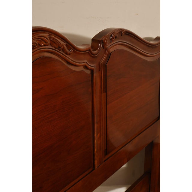 Henredon Carved Cherry King Size Bed Frame For Sale - Image 15 of 18