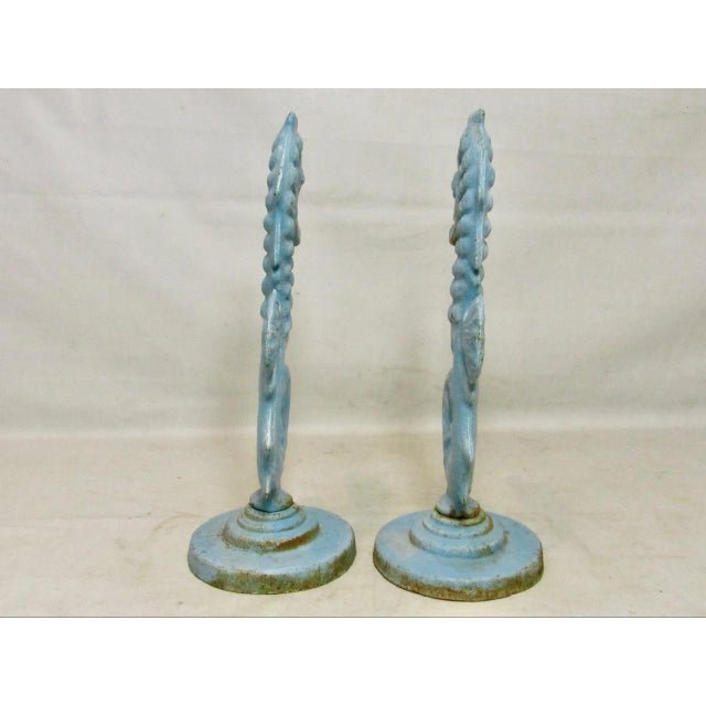 Pair of Vintage English Cast Iron Seahorses For Sale - Image 4 of 17