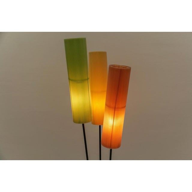 Tripod Floor Lamp with Pleated Blind Lampshade, 1950s For Sale - Image 9 of 16