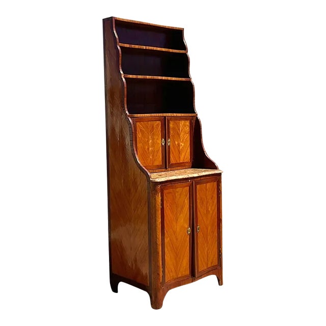 Late 19th Century Regency Chevron Inlay Cascading Cabinet For Sale