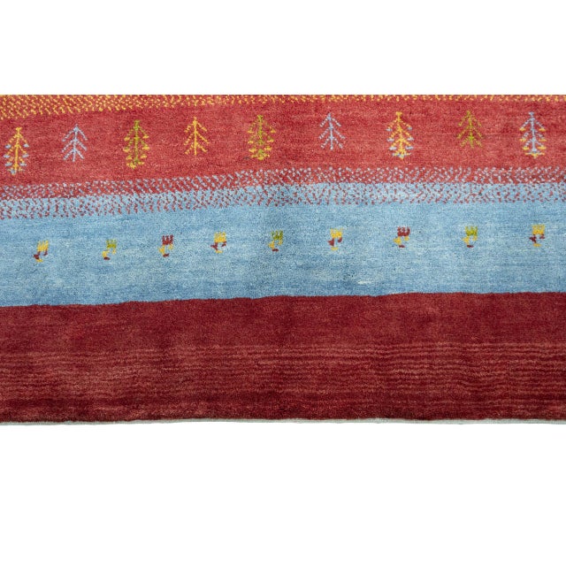 Gabbeh Loribaft Rug in Wool For Sale - Image 6 of 11