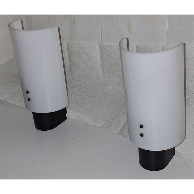 Black Vintage Italian Wall Lamps from Targetti, 1980s, Set of 2 For Sale - Image 8 of 12