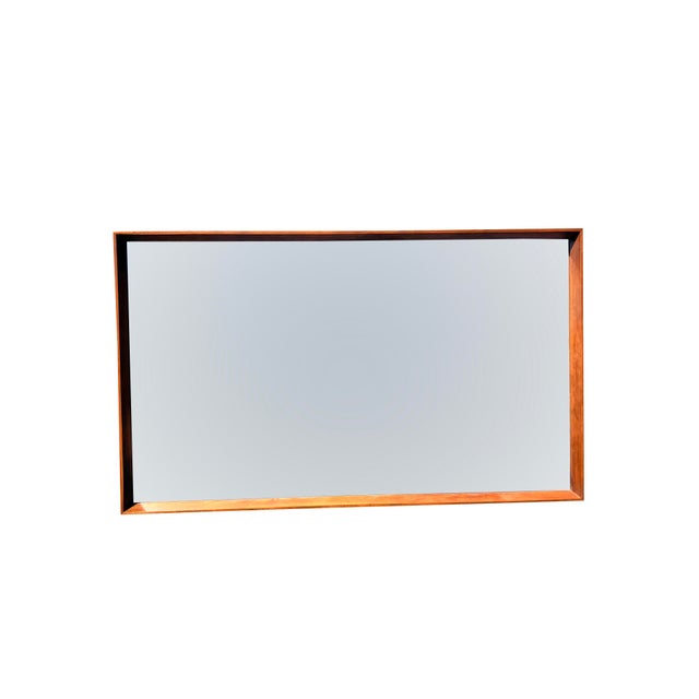 Wood Vintage Mid Century Modern Designer Wall Mirror For Sale - Image 7 of 7