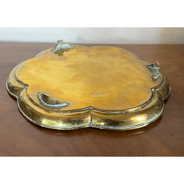 Antique 18th Century English George III Footed Brass Tray For Sale - Image 11 of 15