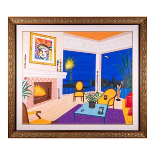 Fanch Ledan Interior with Liberty Signed Contemporary Serigraph on Paper Framed For Sale