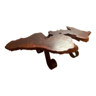 Mid 20th Century Live Edge Redwood Burl Coffee Table For Sale