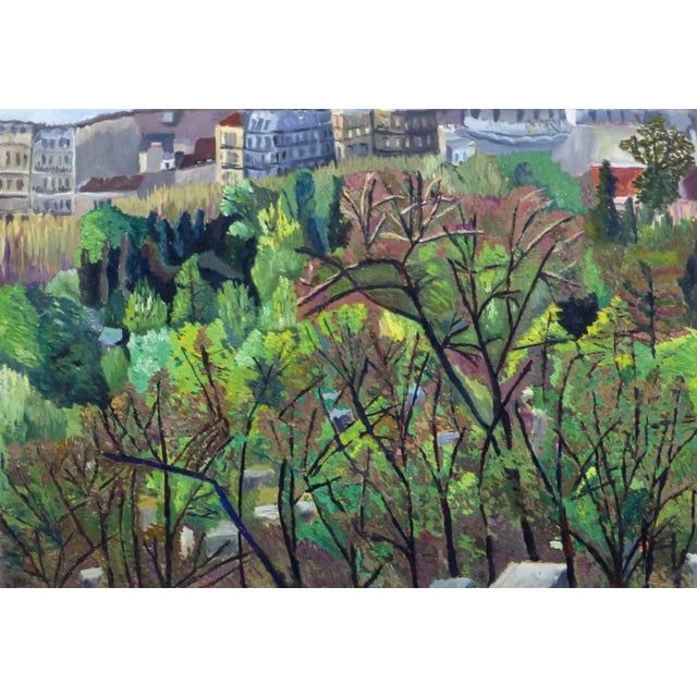 1950s French Oil Landscape - City Park For Sale - Image 5 of 5