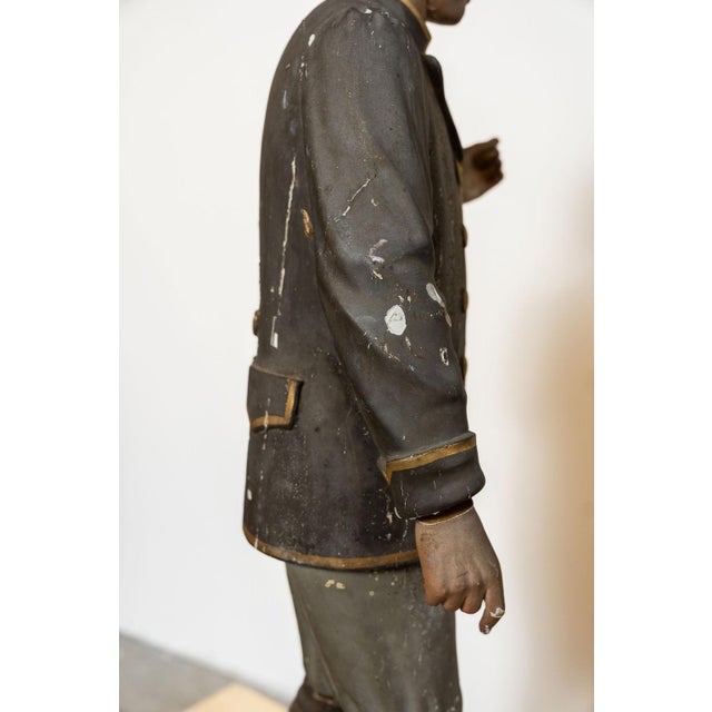Gray Antique Polychrome Wood and Gesso Statue of Saint Isidore For Sale - Image 8 of 14