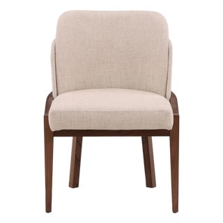 Walnut Linen Ellery Dining Chair For Sale