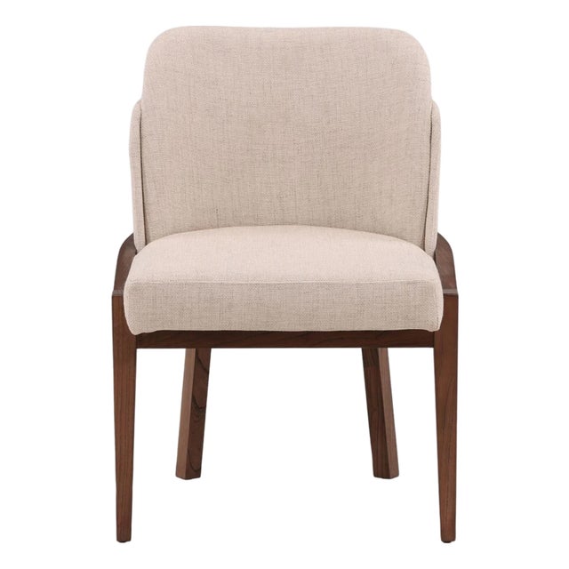Walnut Linen Ellery Dining Chair For Sale