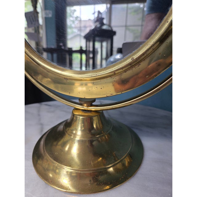 Vintage Brass Tabletop Vanity Adjustable Mirror For Sale - Image 11 of 11