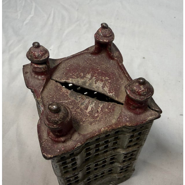 Antique a.c. Williams Cast Iron Skyscraper Coin Still Bank Made in Ohio 1900-20s For Sale - Image 4 of 10
