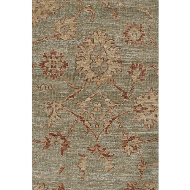 2010s Rug & Kilim’s Oushak Style Rug in Green With Gold and Rust Floral Patterns For Sale In New York - Image 6 of 8