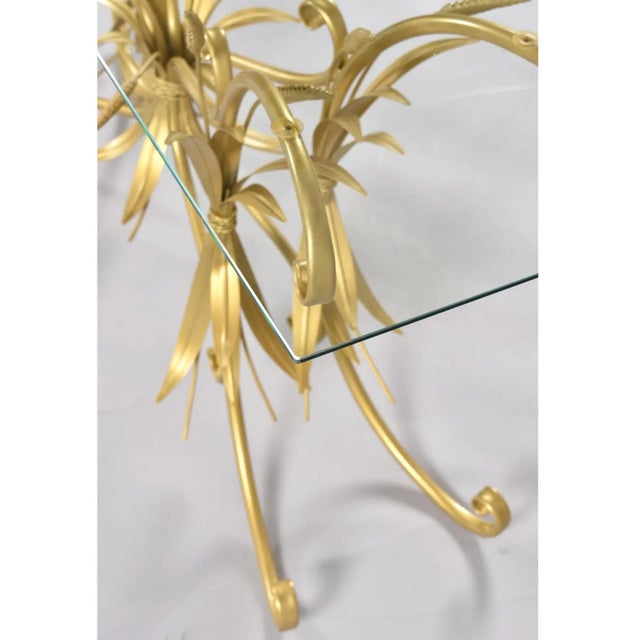 Restored Vintage Gilded Wheat Sheaf Tole Sofa Table Base For Sale - Image 6 of 11