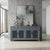 Asian Gray Shutter Doors Hardware Sideboard Credenza Console Cabinet For Sale - Image 9 of 11