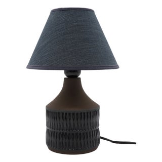 Handmade Blue Ceramic Table Lamp by Tomas Anagrius for Kvidinge Keramik, Sweden, 1960s For Sale