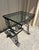 Awesome set of vintage wrought iron nesting tables for a patio or porch. Have been in the same family since 1969 when they...