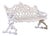 Victorian Revival Cast Aluminum Sleigh-Form Garden Bench, C. 1950. For Sale