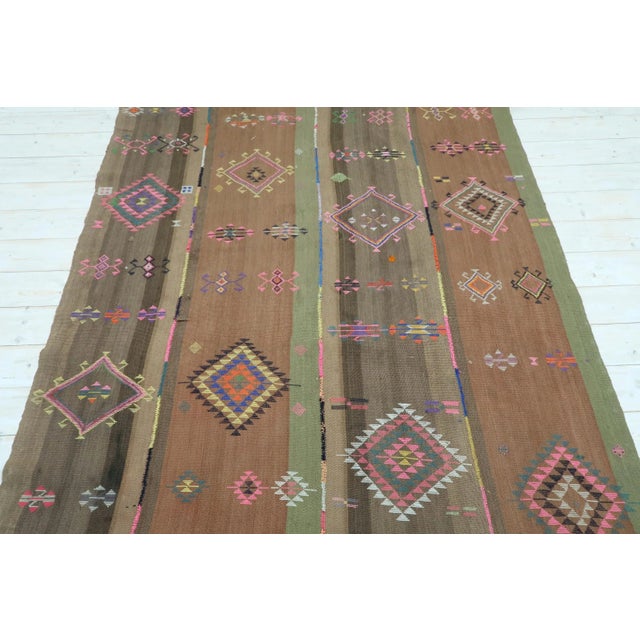 Vintage Turkish Tribal Kilim Rug-3’3’x7’5" For Sale - Image 4 of 13