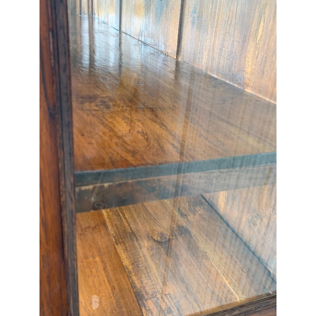 19th Century Large Cupboard or Bookcase with Glass Vitrine, Pine, Spain Restored For Sale - Image 11 of 18