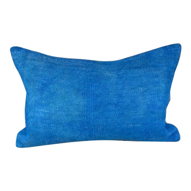 16 x 24 Hemp Pillow Turkish Cushion Natural Blue Pillow Cushion Cover For Sale