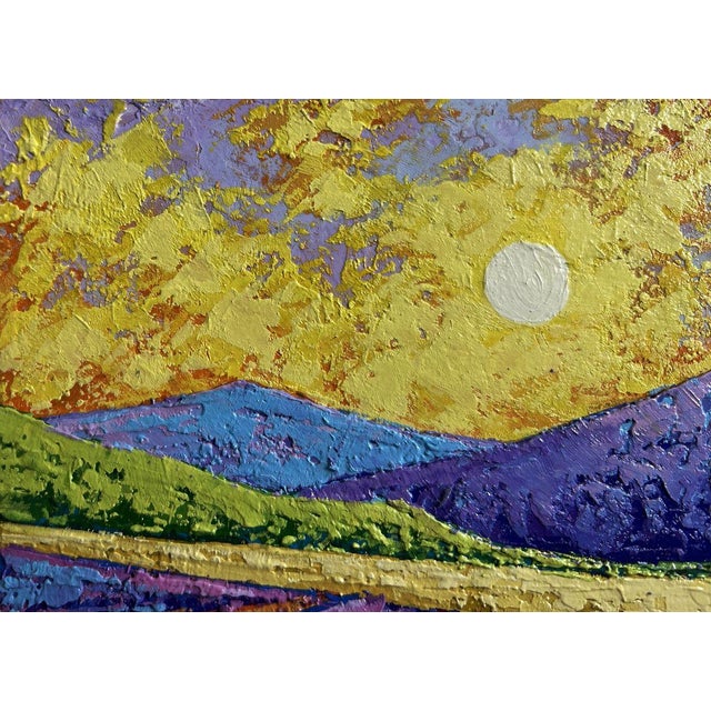 Oil Painting the Sun's Rays Glide Across the Meadows v. Zadorozhnya For Sale - Image 6 of 8