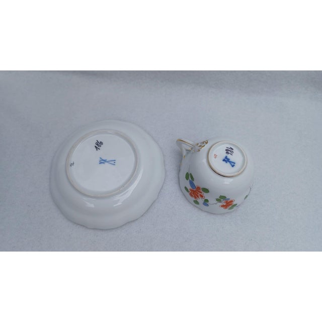 Porcelain Mocha Espresso Cup and Saucer with Indian Orient Pattern from Meissen, 1950s For Sale - Image 6 of 8