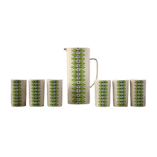 Mid-Century Modern Pitcher and cups by Villeroy & Boch, Set of 7 For Sale