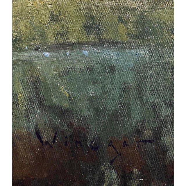 Gold in the Hills by Seth Winegar | Oil Painting of a landscape with golden trees and hills. For Sale - Image 4 of 5