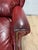 Red Napoleon III Style Leather Wingback Recliner Library Armchair For Sale - Image 8 of 12