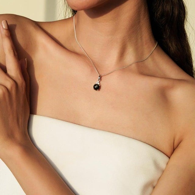 Black Timeless Black Star & Zircon Pendant in 925 Sterling Silver For Sale - Image 8 of 12