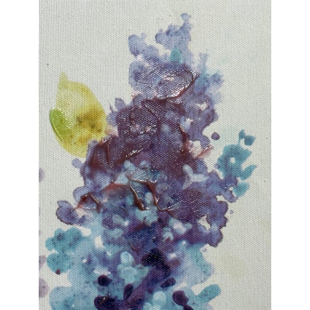 Textile Mid-Century Vintage "Violets" Signed Fabrice De Villeneuve Original Lithograph For Sale - Image 7 of 12