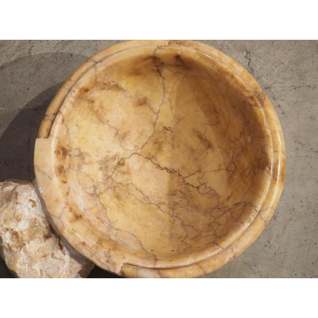 Stone Circular Lobed Marble Font Basin From Italy For Sale - Image 7 of 13