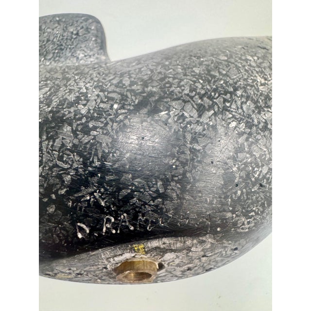 1980s Modernist Reclining Stone Figure Sculpture on Marble Base Signed Ramosa For Sale - Image 10 of 10