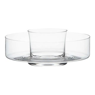 Late 20th Century Minimalist Glass Chip and Dip For Sale