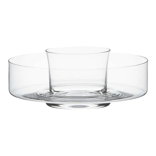 Late 20th Century Minimalist Glass Chip and Dip For Sale