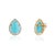 VR Jewels 8.88ct Sleeping Beauty Turquoise Solitaire Halo Diamond 14k Gold Earrings- A Pair For Sale - Image 4 of 15