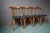 Large Scandinavian Wooden Bar Chairs with Blue Leatherette Seats, Set of 20 For Sale - Image 9 of 18