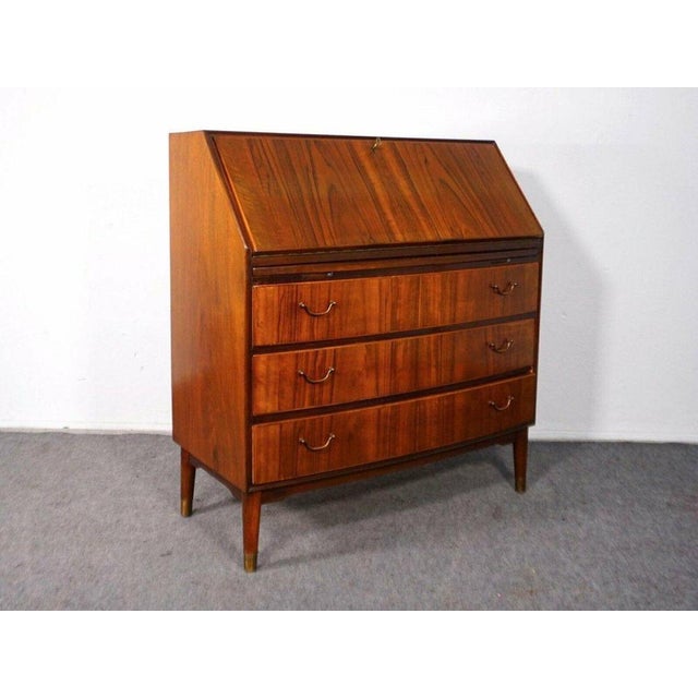 Object: Slanted flap secretary Epoch & style: Mid-Century, Danish design of the 1960s : Compact slanted flap secretary,...