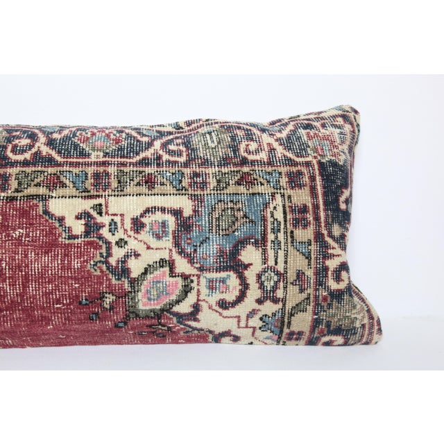 Vintage Traditional Anatolian Geometric Lumbar Cushion Cover -16'' X 44'' For Sale - Image 4 of 8