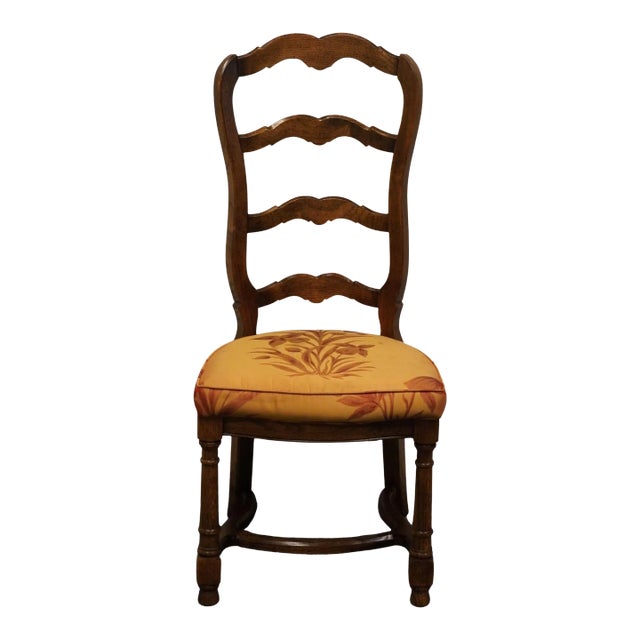 Vintage Antique Country French Style Ladderback Dining Side Chair For Sale